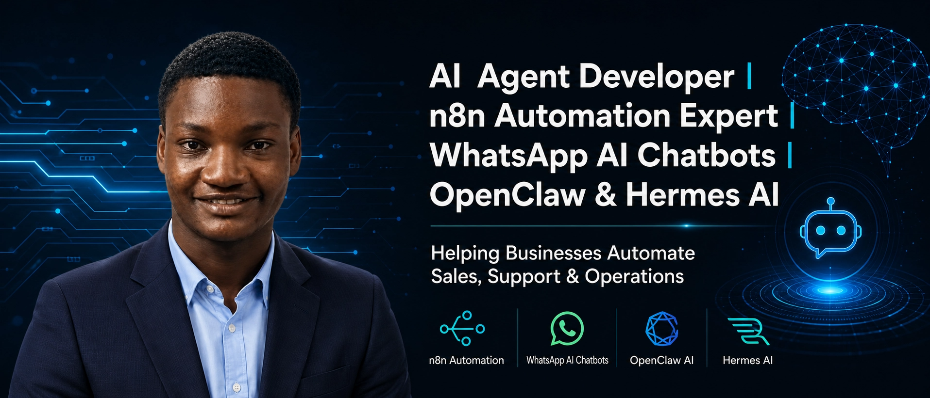 Joshua Emmanuel — AI Automation, AI Agent Development, AI Infrastructure, WhatsApp AI Chatbots, OpenClaw & Hermes AI