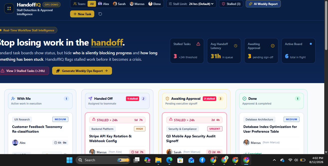 HandoffIQ — Workflow Stall Intelligence